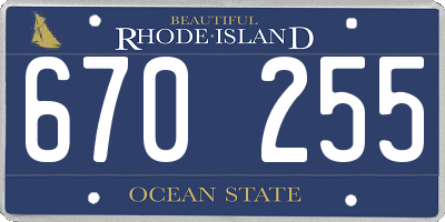 RI license plate 670255