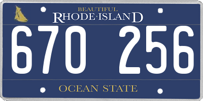 RI license plate 670256