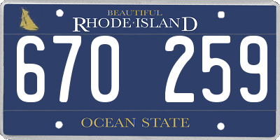 RI license plate 670259
