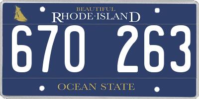 RI license plate 670263