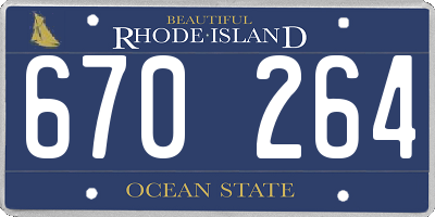RI license plate 670264