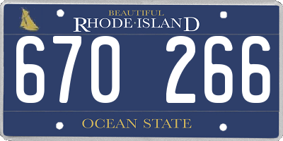 RI license plate 670266