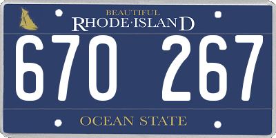RI license plate 670267