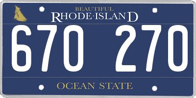 RI license plate 670270