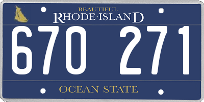 RI license plate 670271