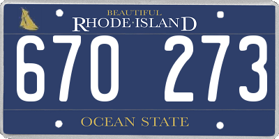 RI license plate 670273