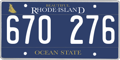 RI license plate 670276