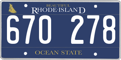 RI license plate 670278