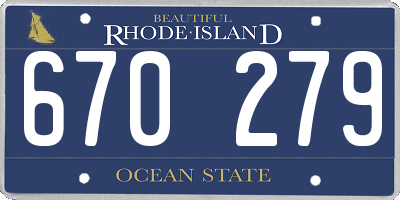 RI license plate 670279