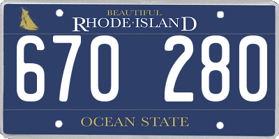 RI license plate 670280