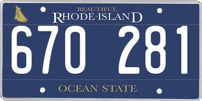 RI license plate 670281