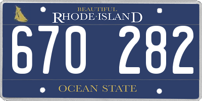 RI license plate 670282