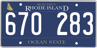 RI license plate 670283
