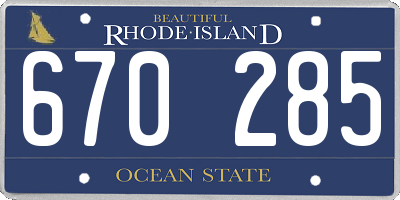 RI license plate 670285