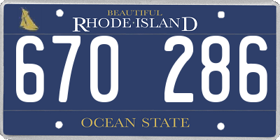 RI license plate 670286