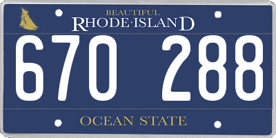 RI license plate 670288