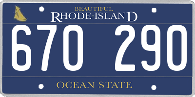 RI license plate 670290