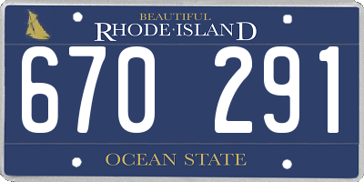 RI license plate 670291