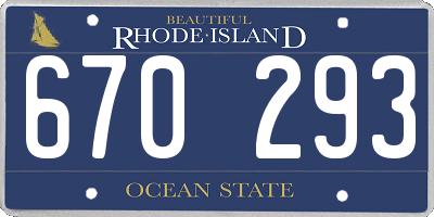 RI license plate 670293