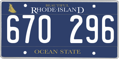 RI license plate 670296