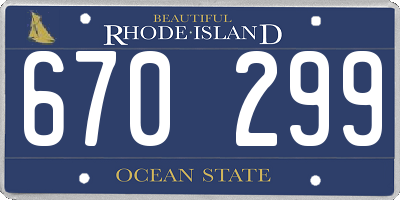 RI license plate 670299
