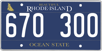 RI license plate 670300