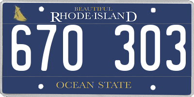 RI license plate 670303