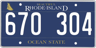 RI license plate 670304