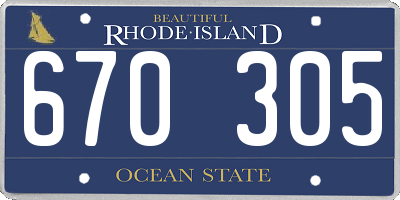 RI license plate 670305