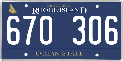 RI license plate 670306