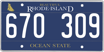 RI license plate 670309