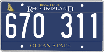 RI license plate 670311