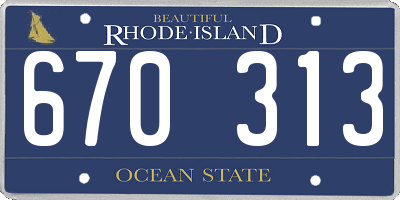 RI license plate 670313