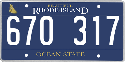 RI license plate 670317
