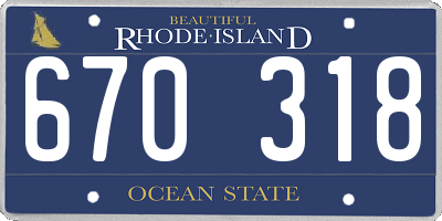 RI license plate 670318
