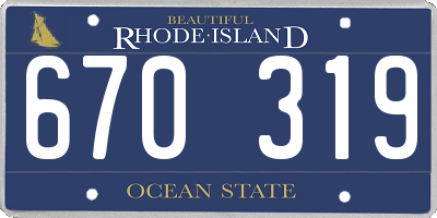 RI license plate 670319