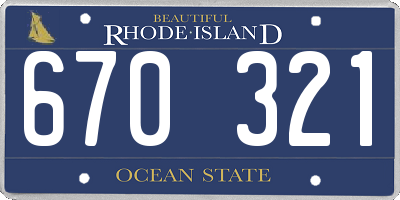 RI license plate 670321