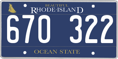RI license plate 670322