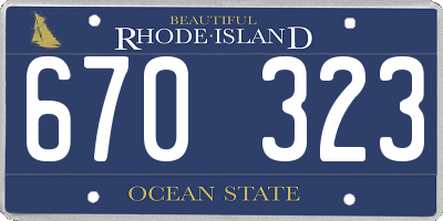 RI license plate 670323