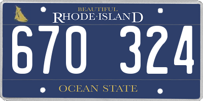 RI license plate 670324