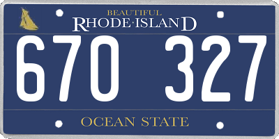 RI license plate 670327