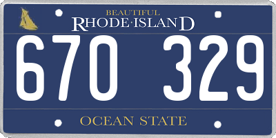 RI license plate 670329