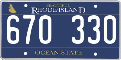 RI license plate 670330