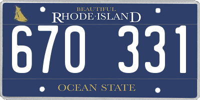 RI license plate 670331