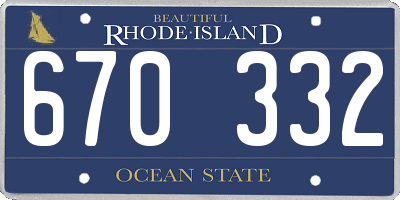 RI license plate 670332