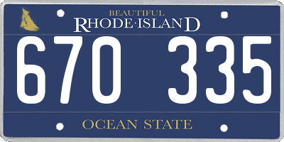RI license plate 670335