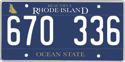 RI license plate 670336