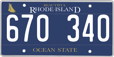 RI license plate 670340