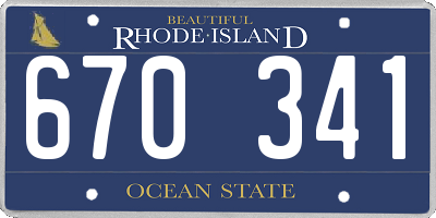 RI license plate 670341