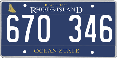 RI license plate 670346